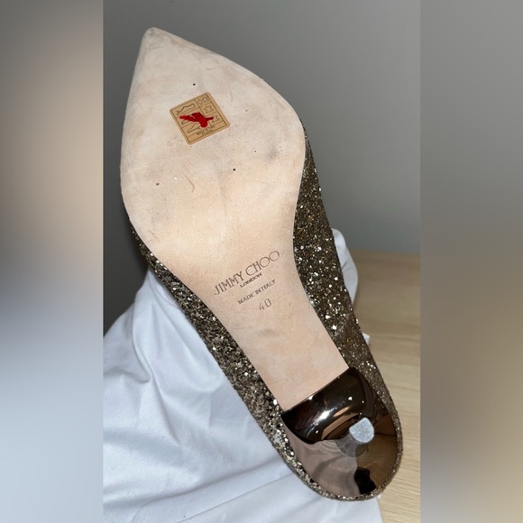 UNWORN AUTHENTIC Jimmy Choo Romy 100 Chunky Glitter Heel Size 40 MSRP $775 - Picture 8 of 8